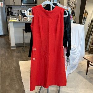 Vintage 1960’s Mid Century Red Linen Dress